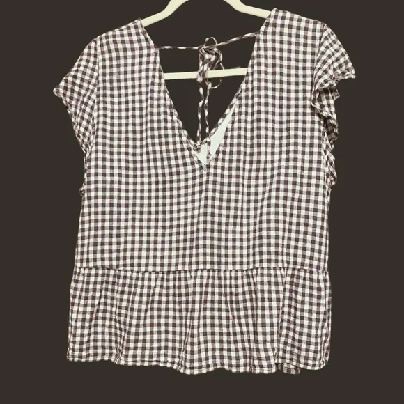 Abercrombie & Fitch Women's Babydoll Peplum Smocked Blouse - Picture 5 of 9